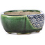 Mokko green bonsai pot by Terahata Satomi Mazan - 101 x 87 x 40 mm