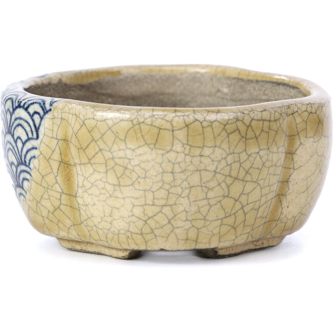 Vaso per bonsai Mokko beige di Terahata Satomi Mazan - 101 x 87 x 40 mm