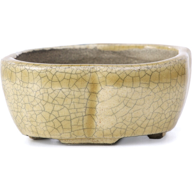 Maceta de bonsái Mokko beige de Terahata Satomi Mazan - 101 x 87 x 40 mm