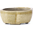 Mokko beige bonsai pot by Terahata Satomi Mazan - 101 x 87 x 40 mm