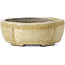 Mokko beige bonsai pot by Terahata Satomi Mazan - 101 x 87 x 40 mm