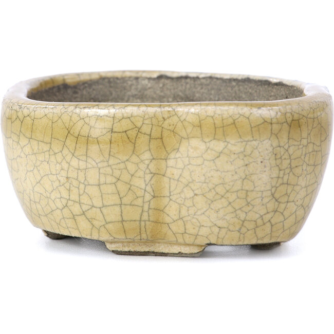 Maceta de bonsái Mokko beige de Terahata Satomi Mazan - 101 x 87 x 40 mm