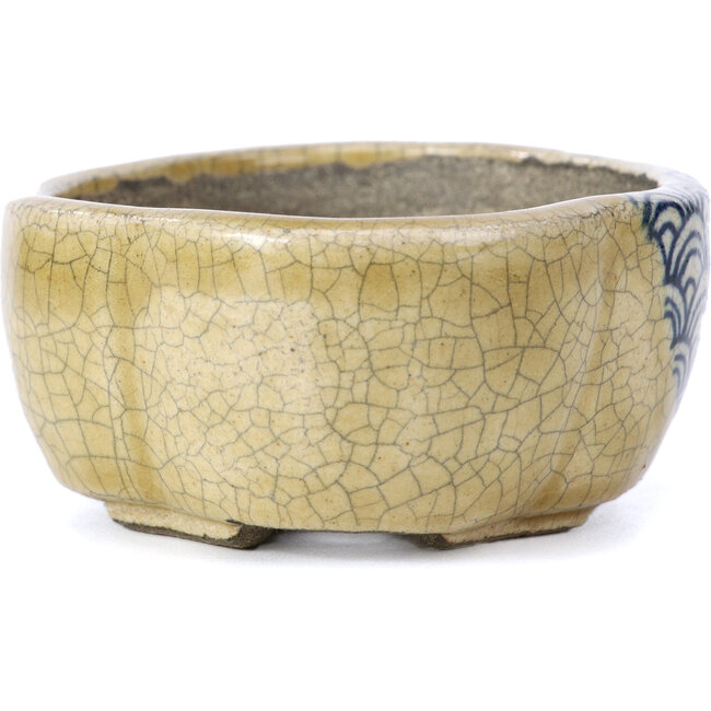 Vaso per bonsai Mokko beige di Terahata Satomi Mazan - 101 x 87 x 40 mm