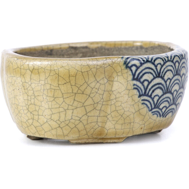 Maceta de bonsái Mokko beige de Terahata Satomi Mazan - 101 x 87 x 40 mm