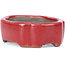 Pot à bonsaï ovale rouge par Terahata Satomi Mazan - 81 x 63 x 27 mm