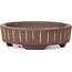 Round unglazed bonsai pot by Terahata Satomi Mazan - 75 x 75 x 22 mm
