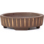 Ronde ongeglazuurde bonsaipot van Terahata Satomi Mazan - 75 x 75 x 22 mm