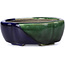 Mokko green bonsai pot by Terahata Satomi Mazan - 101 x 87 x 40 mm