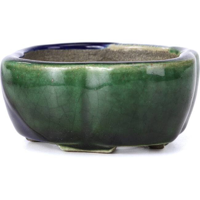 Mokko groene bonsaipot van Terahata Satomi Mazan - 101 x 87 x 40 mm