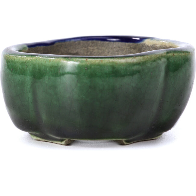 Pot à bonsaï Mokko vert par Terahata Satomi Mazan - 101 x 87 x 40 mm