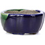 Pot à bonsaï bleu Mokko par Terahata Satomi Mazan - 101 x 87 x 40 mm