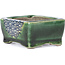 Rectangular green bonsai pot by Terahata Satomi Mazan - 87 x 65 x 37 mm