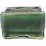 Pot à bonsaï rectangulaire vert par Terahata Satomi Mazan - 87 x 65 x 37 mm