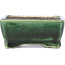 Rectangular green bonsai pot by Terahata Satomi Mazan - 87 x 65 x 37 mm