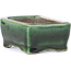 Rectangular green bonsai pot by Terahata Satomi Mazan - 87 x 65 x 37 mm