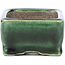 Rectangular green bonsai pot by Terahata Satomi Mazan - 87 x 65 x 37 mm