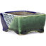 Rectangular green bonsai pot by Terahata Satomi Mazan - 85 x 62 x 37 mm