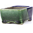 Rectangular green bonsai pot by Terahata Satomi Mazan - 85 x 62 x 37 mm