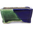 Maceta de bonsái verde rectangular de Terahata Satomi Mazan - 85 x 62 x 37 mm