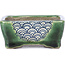 Pot à bonsaï rectangulaire vert par Terahata Satomi Mazan - 87 x 65 x 37 mm
