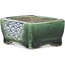 Rectangular green bonsai pot by Terahata Satomi Mazan - 87 x 65 x 37 mm