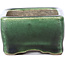 Rectangular green bonsai pot by Terahata Satomi Mazan - 87 x 65 x 37 mm