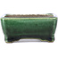 Rectangular green bonsai pot by Terahata Satomi Mazan - 87 x 65 x 37 mm