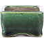 Rectangular green bonsai pot by Terahata Satomi Mazan - 87 x 65 x 37 mm