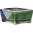 Rechthoekige groene bonsaipot van Terahata Satomi Mazan - 87 x 65 x 37 mm