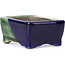 Rectangular green bonsai pot by Terahata Satomi Mazan - 87 x 65 x 37 mm