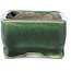 Pot à bonsaï rectangulaire vert par Terahata Satomi Mazan - 87 x 65 x 37 mm