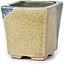 Vaso per bonsai quadrato beige di Terahata Satomi Mazan - 65 x 65 x 70 mm