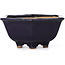 Hexagonal blue bonsai pot by Hattori - 155 x 140 x 70 mm