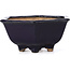 Hexagonal blue bonsai pot by Hattori - 155 x 140 x 70 mm