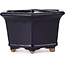 Pot à bonsaï hexagonal bleu par Hattori - 126 x 113 x 72 mm