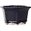 Vaso per bonsai esagonale blu di Hattori - 126 x 113 x 72 mm