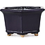 Zeshoekige blauwe bonsaipot van Hattori - 126 x 113 x 72 mm