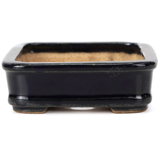 Pot à bonsaï rectangulaire bleu par Hattori - 135 x 101 x 33 mm