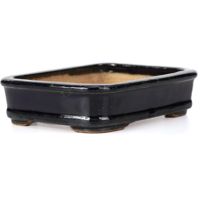 Rechthoekige blauwe bonsaipot van Hattori - 135 x 101 x 33 mm