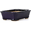 Rectangular blue bonsai pot by Hattori - 142 x 105 x 42 mm