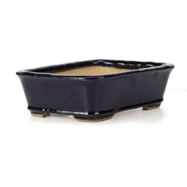 Rechthoekige blauwe bonsaipot van Hattori - 142 x 105 x 42 mm