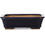 Rectangular blue bonsai pot by Hattori - 135 x 101 x 38 mm