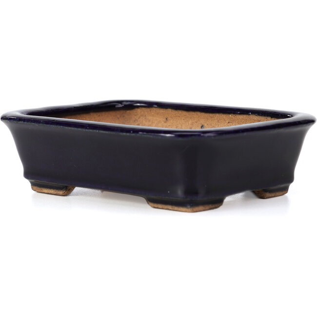 Rechthoekige blauwe bonsaipot van Hattori - 135 x 101 x 38 mm