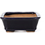 Rectangular blue bonsai pot by Hattori - 135 x 101 x 38 mm