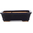 Rectangular blue bonsai pot by Hattori - 135 x 101 x 38 mm