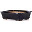 Rectangular blue bonsai pot by Hattori - 135 x 101 x 38 mm