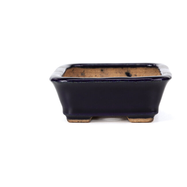 Rechthoekige blauwe bonsaipot van Hattori - 135 x 101 x 38 mm