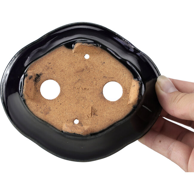 Pot à bonsaï bleu Mokko par Hattori - 133 x 114 x 37 mm