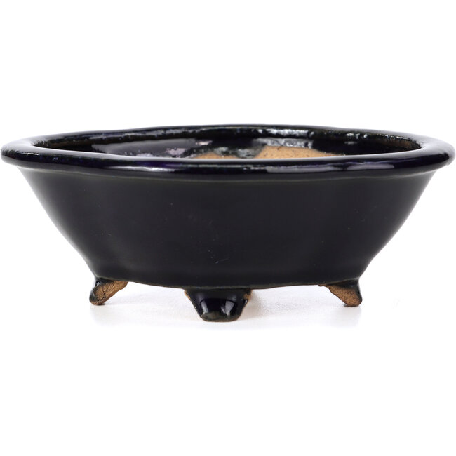 Mokko blaue Bonsaischale von Hattori - 133 x 114 x 47 mm