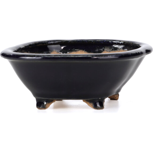 Mokko blauwe bonsaipot van Hattori - 133 x 114 x 47 mm